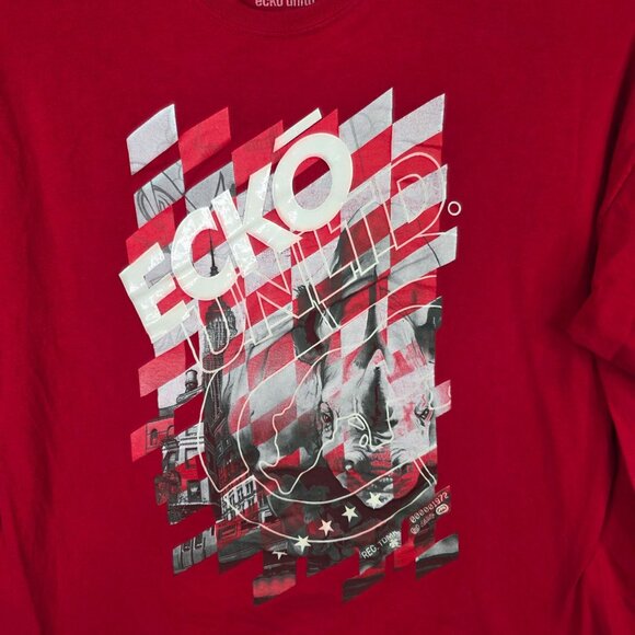 Mens Ecko Unltd. Red Graphic T Shirt Short Sleeve Crew Neck 100% Cotton Size 3XL - Picture 2 of 7
